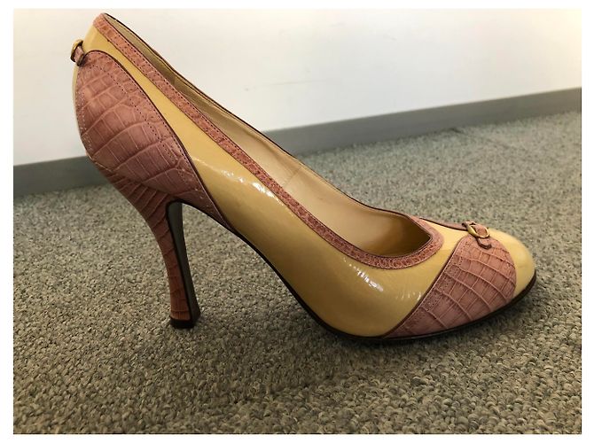 Décolleté Marc Jacobs Vernice Crema e Rosa Crudo - vista 3