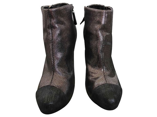 Botines Chanel de piel metalizada 40 Metálico - vista 2
