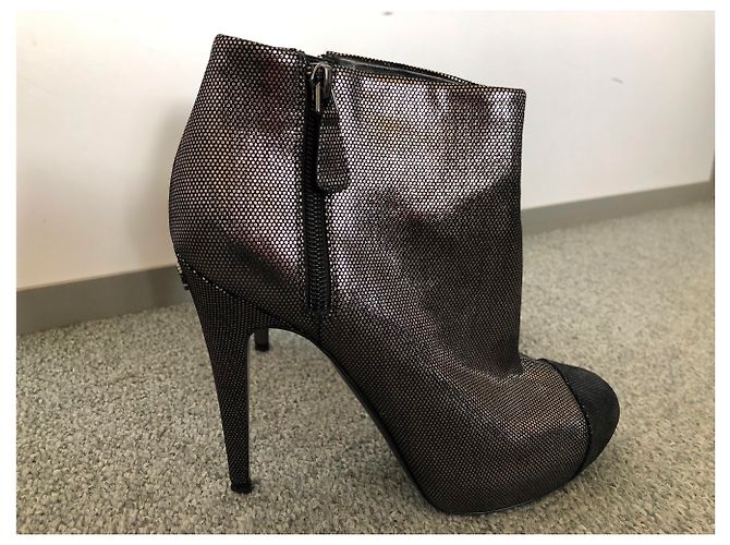 Botines Chanel de piel metalizada 40 Metálico - vista 3