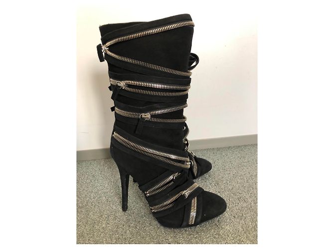 Botas Balmain de gamuza negra Talla 40 Negro - vista 3