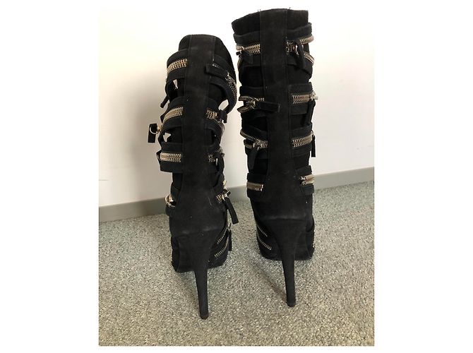 Botas Balmain de gamuza negra Talla 40 Negro - vista 4