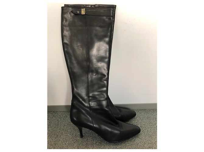Botas Hermès de cuero negro talla 41 - vista 3