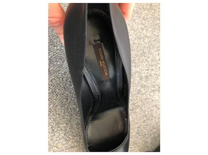 Zeppe Louis Vuitton in pelle nera Taglia 40 Nero - vista 5
