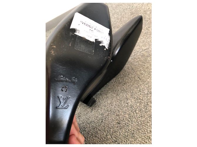 Zeppe Louis Vuitton in pelle nera Taglia 40 Nero - vista 7
