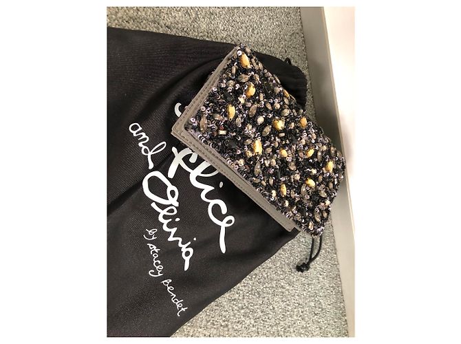 Pochette Alice + Olivia Nera e Grigio Scuro con Paillettes Nero Grigio antracite - vista 3