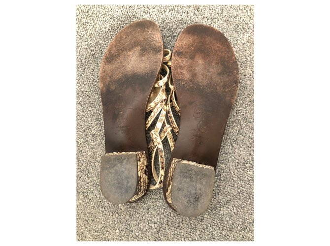 Chanel Gladiator Sandals Python Light Brown - view 5