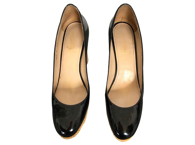 Décolleté Tribute Saint Laurent in vernice nera Nero - vista 2