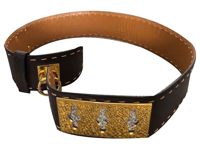 Céline Hundehalsband Gürtel Braun Leder - Ansicht 2