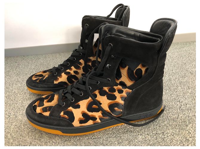 Sneakers Louis Vuitton Leopardate in Pelle e Lana Stampa leopardo - vista 5