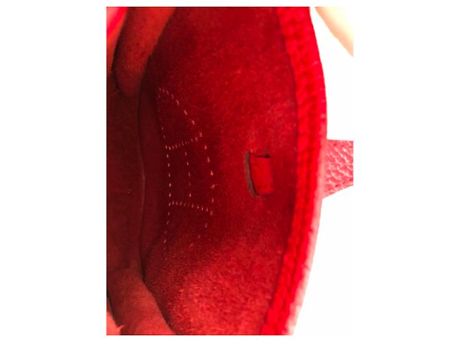 Borsa Hermès Evelyne TPM in pelle Clemence rossa Rosso - vista 5