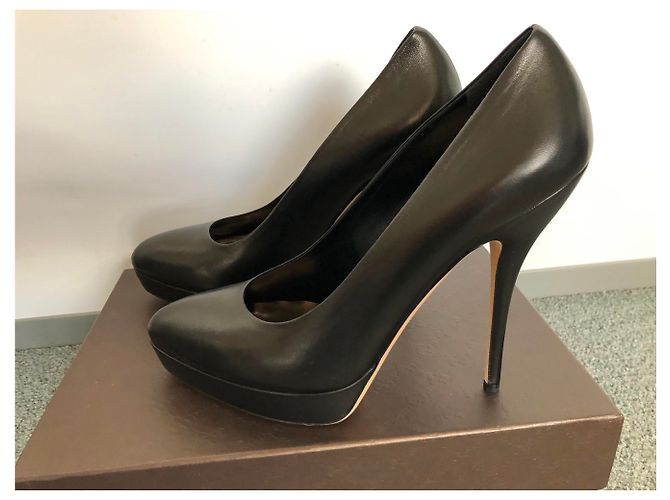 Décolleté con plateau Gucci Sublissime in pelle nera - vista 4