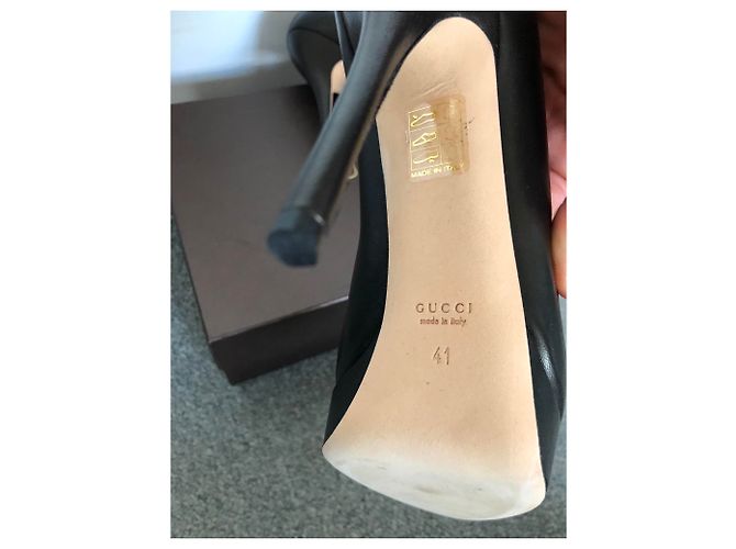 Décolleté con plateau Gucci Sublissime in pelle nera - vista 6