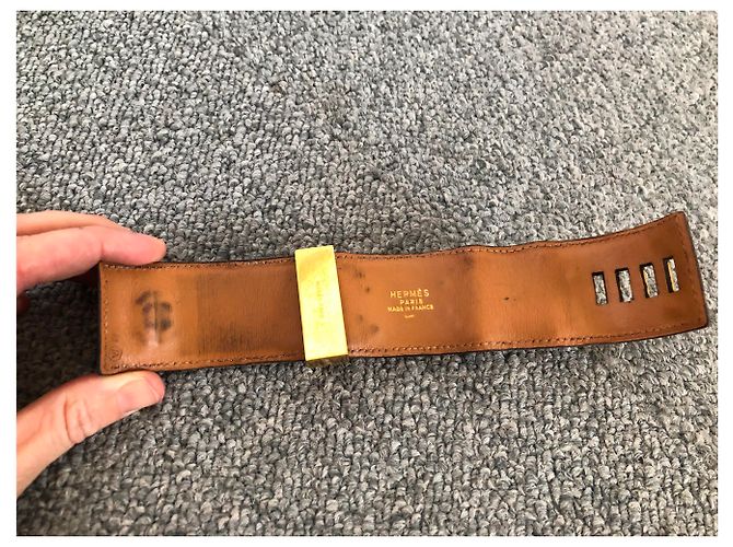 Bracciale Hermès Collier de Chien in pelle di lucertola rossa Rosso - vista 4