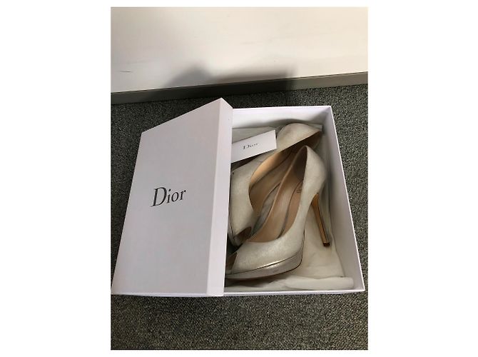 Décolleté Miss DIOR Dior pelle argento 40 Grigio Metallico - vista 8