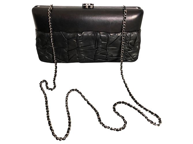 Chanel Handtasche aus schwarzem Lammleder - Ansicht 2