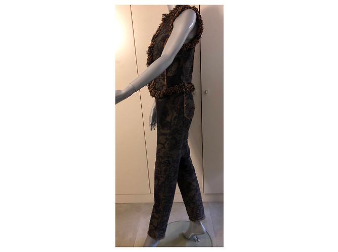 Set giacca senza maniche e jeans Kenzo blu scuro cotone - vista 6