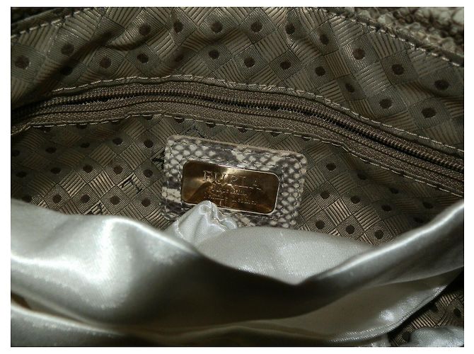 Furla Handtasche mit Schlangenlederbesatz Weiß Taupe - Ansicht 4