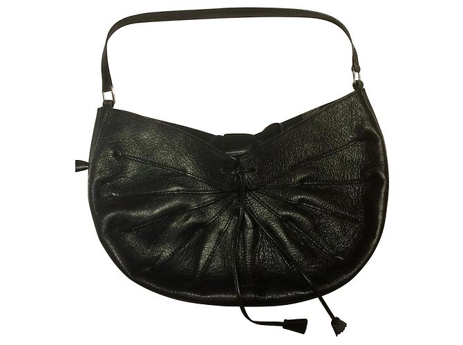 Borsa a mezzaluna Anya Hindmarch in pelle nera Nero - vista 2