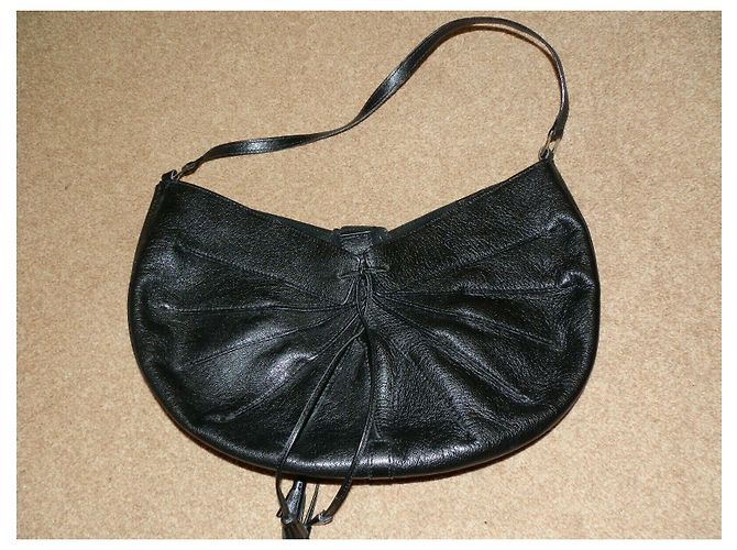 Borsa a mezzaluna Anya Hindmarch in pelle nera Nero - vista 3