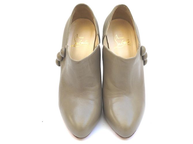 Botines de plataforma Christian Louboutin C'est Moi de cuero napa beige - vista 3