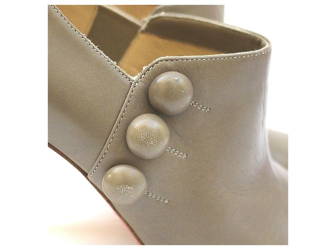 Botines de plataforma Christian Louboutin C'est Moi de cuero napa beige - vista 4