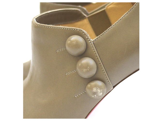 Botines de plataforma Christian Louboutin C'est Moi de cuero napa beige - vista 5