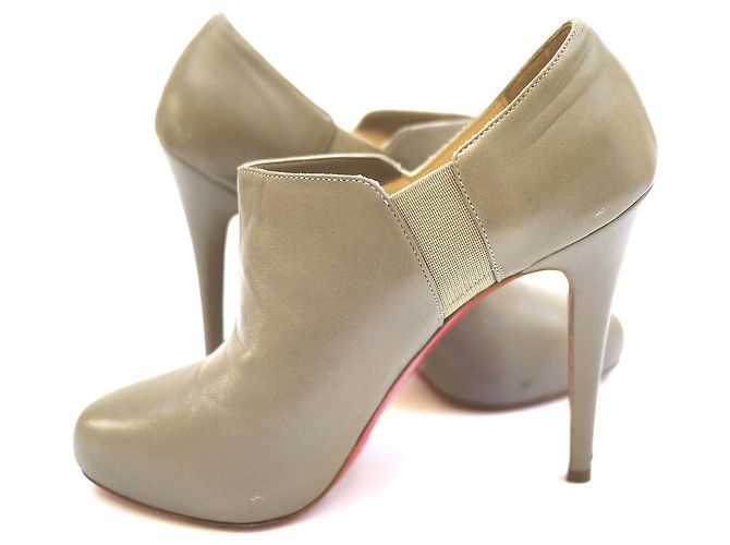 Botines de plataforma Christian Louboutin C'est Moi de cuero napa beige - vista 6