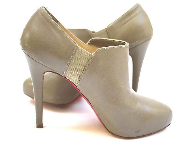 Botines de plataforma Christian Louboutin C'est Moi de cuero napa beige - vista 7