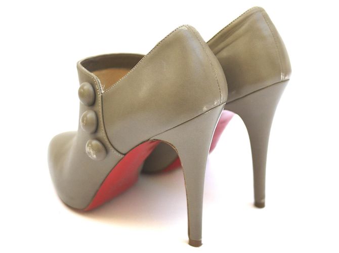 Botines de plataforma Christian Louboutin C'est Moi de cuero napa beige - vista 8