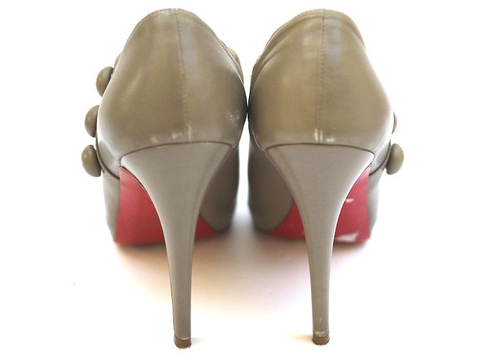 Botines de plataforma Christian Louboutin C'est Moi de cuero napa beige - vista 9