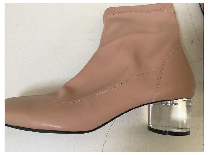 Botas Zara beige con tacón de plexiglass - vista 2