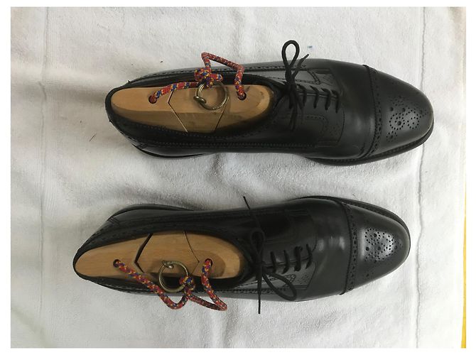 J.M. WESTON Richelieu Classic scarpe stringate in pelle nera Nero - vista 3
