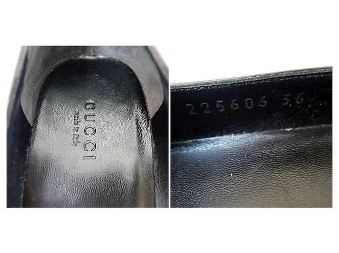 Tacchi con plateau Riddle in pelle nera Gucci 36 Nero - vista 7