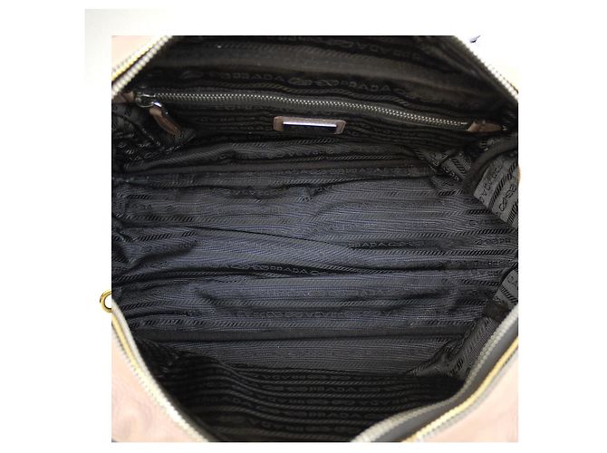 Borsa Bowler Prada Smoke Ombre Glace in pelle beige - vista 10