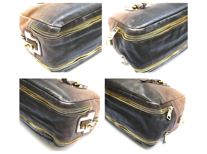 Borsa Bowler Prada Smoke Ombre Glace in pelle beige - vista 9