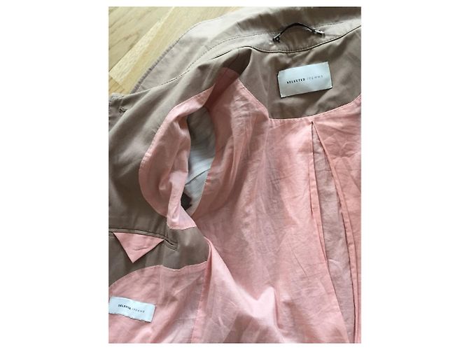 Cappotto Selected in cotone marrone - vista 4
