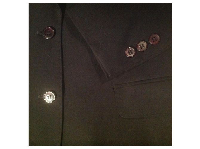 Autre Marque Caractere Blazer aus schwarzer Wolle einreihig - Ansicht 2