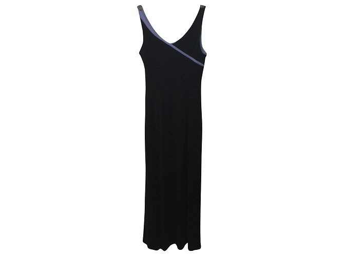 Abito lungo Bcbg Max Azria nero e celeste Blu - vista 2