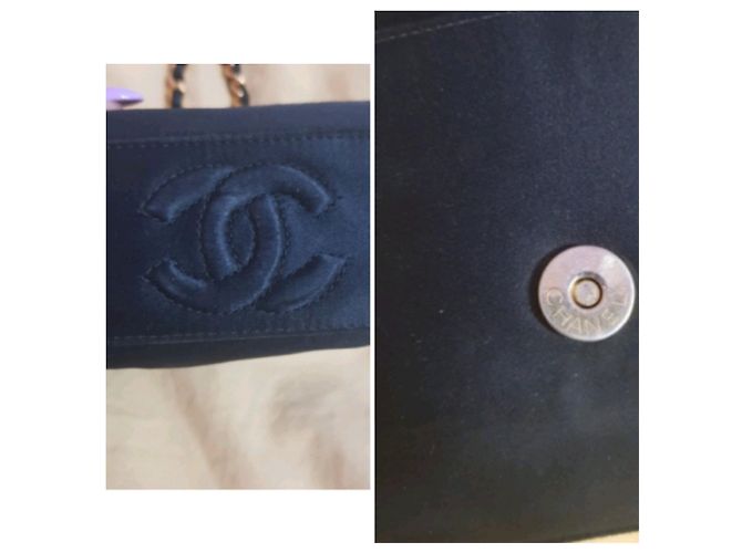 Chanel Pochette in raso Camellia Nero - vista 10