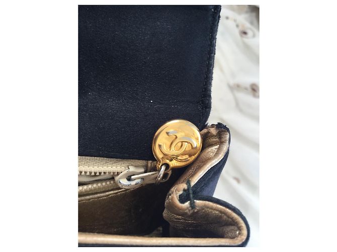 Chanel Pochette in raso Camellia Nero - vista 7