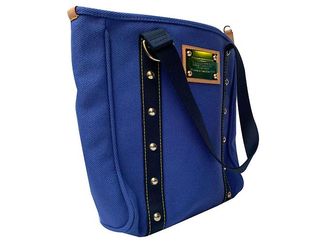 Louis Vuitton Antigua MM Tote Bag Blau Canvas - Ansicht 2