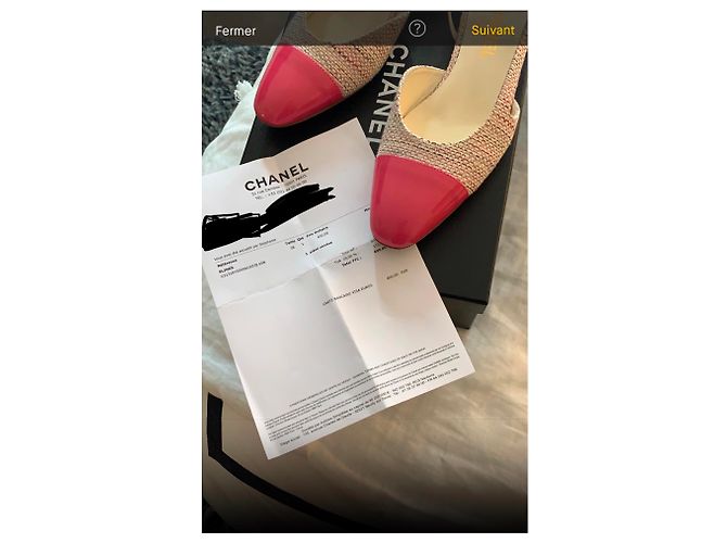 Décolleté Chanel in tweed rosa taglia 38 - vista 3