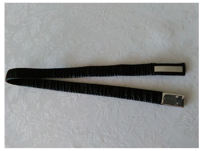Cinturón de cuero elástico GUCCI Negro - vista 5