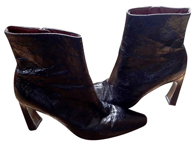 Botines Stéphane Kelian de piel de cordero negra 39 Negro - vista 2