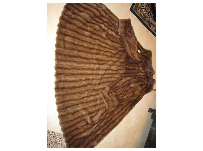 Autre Marque Abrigo de piel de visón marrón Castaño - vista 13