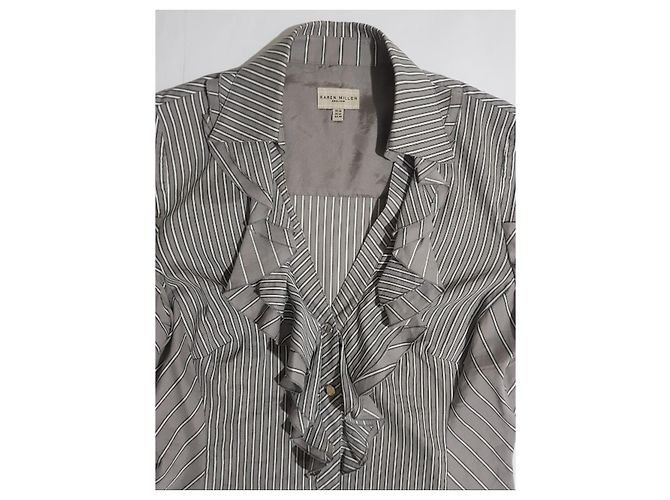 Camisa Karen Millen a rayas de algodón Gris Multicolor - vista 3