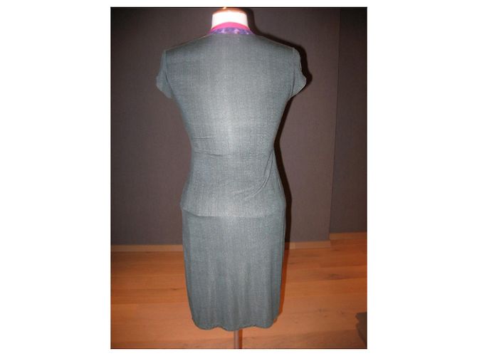 Autre Marque Schlange Milano mehrfarbiges Kleid Grau - Ansicht 6