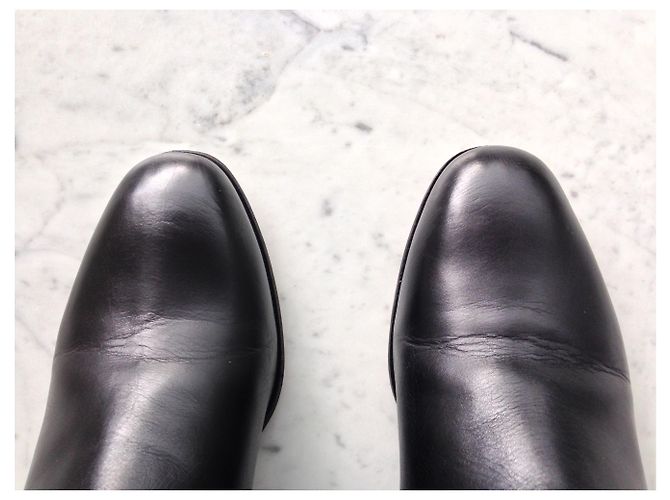 Jimmy Choo Hallow Chelsea Boots Black Leather Patent - view 5