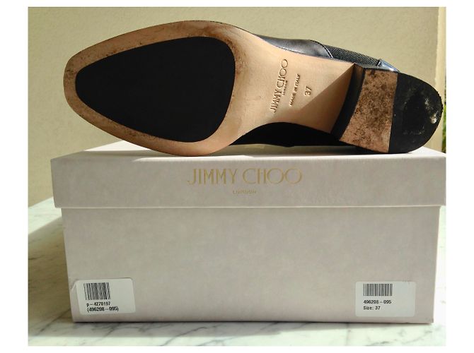 Jimmy Choo Hallow Chelsea Boots Black Leather Patent - view 6