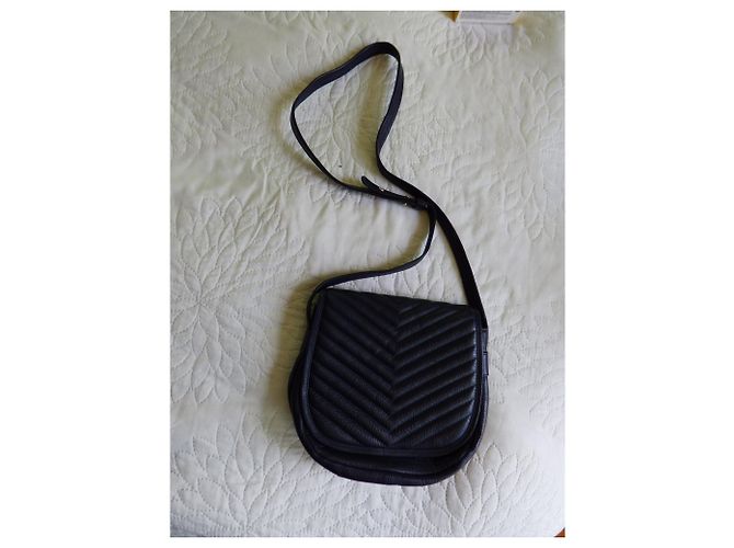 Borsa a tracolla One Step in pelle blu navy - vista 10